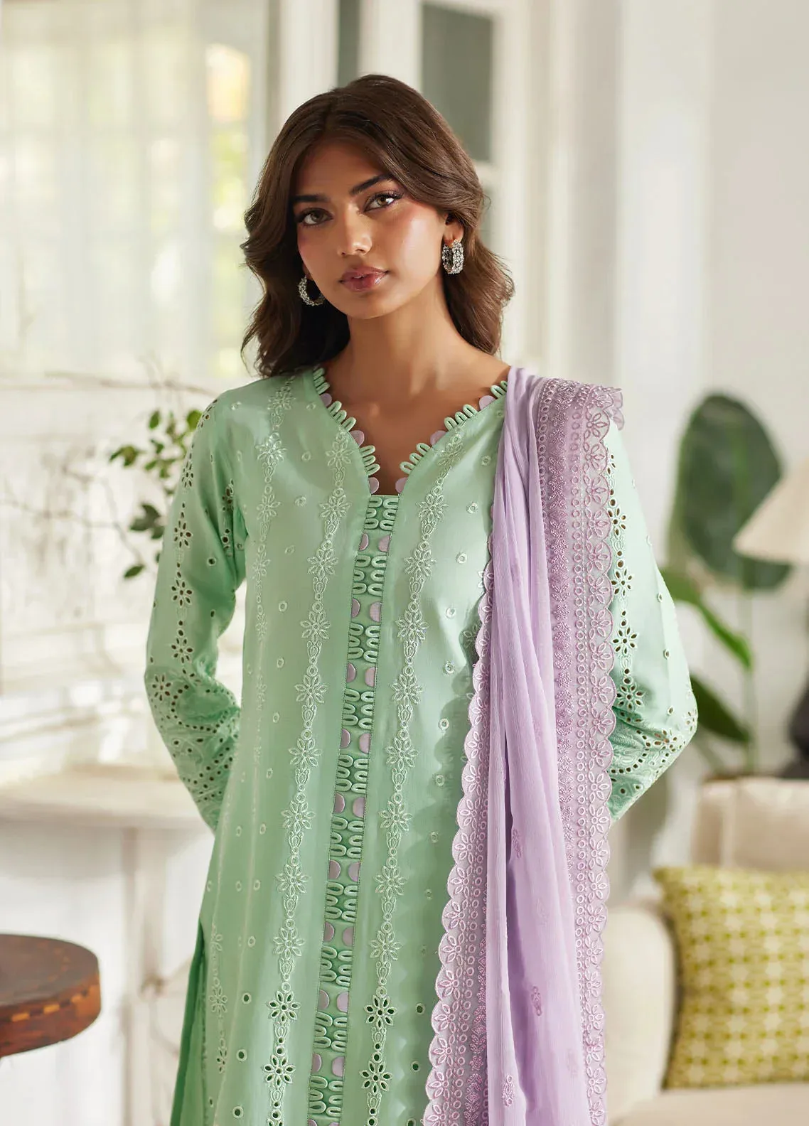 Bin Ilyas Carnival Summer Edit 25 Pistachio Organza – view 3 – Poshaq