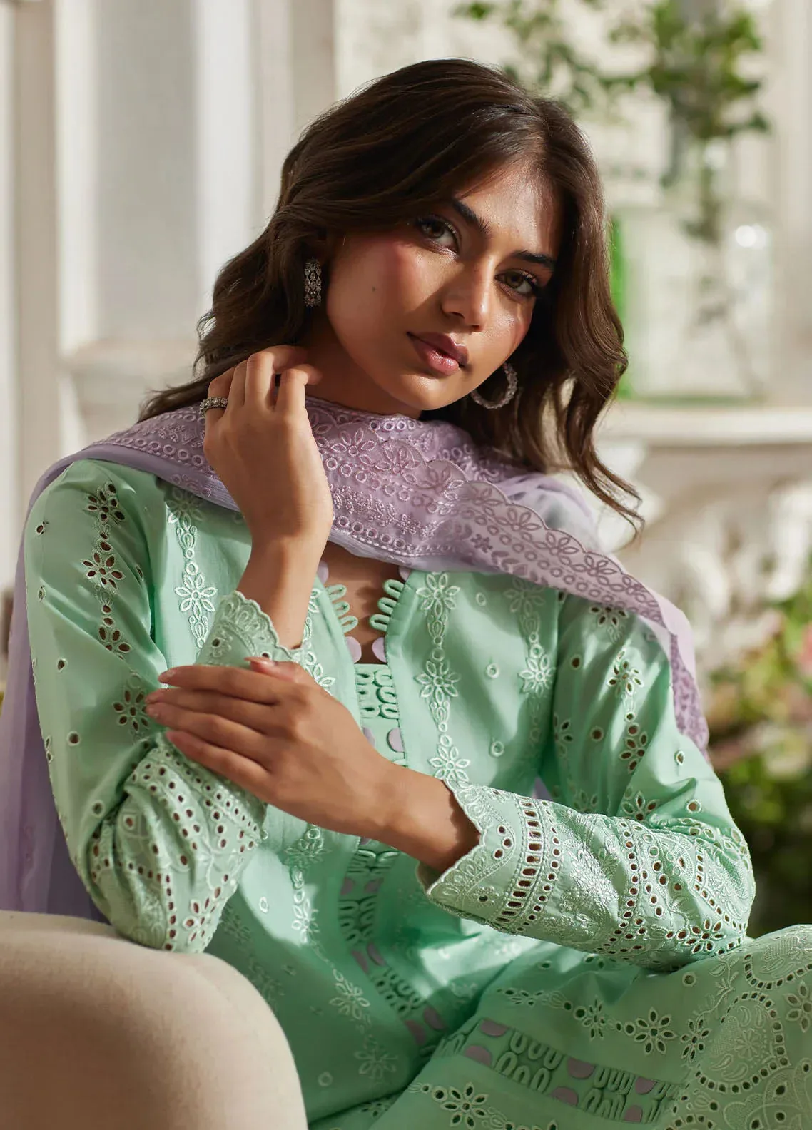 Bin Ilyas Carnival Summer Edit 25 Pistachio Organza – view 5 – Poshaq