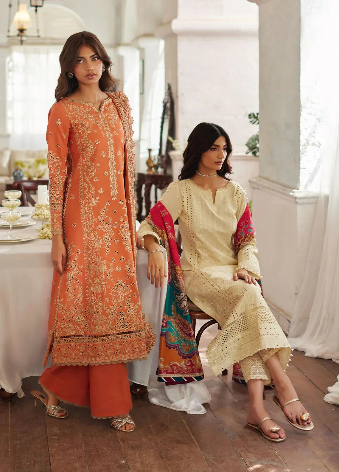 Bin Ilyas Carnival Summer Edit 25 Deep Saffron Organza – view 6 – Poshaq