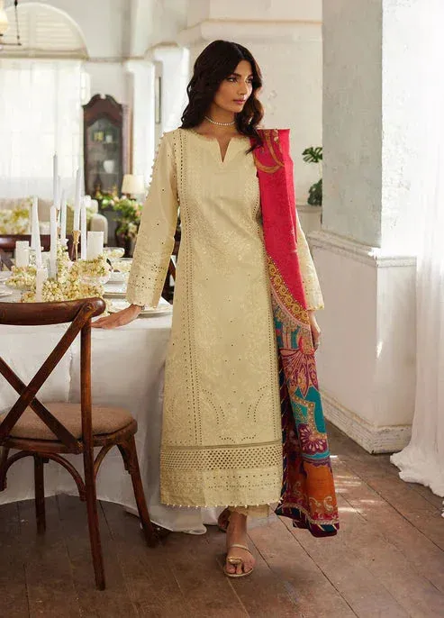 Bin Ilyas Carnival Summer Edit 25 Ivory Organza – view 1 – Poshaq