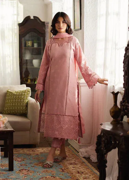 Bin Ilyas Carnival Summer Edit 25 Tea Pink Organza – view 1 – Poshaq
