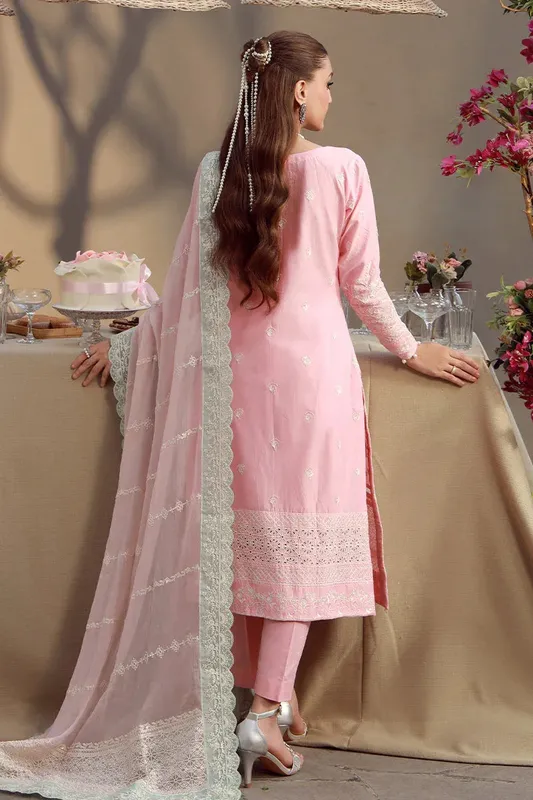 Gulaal Festive Pret Baby Pink Organza – view 1 – Poshaq