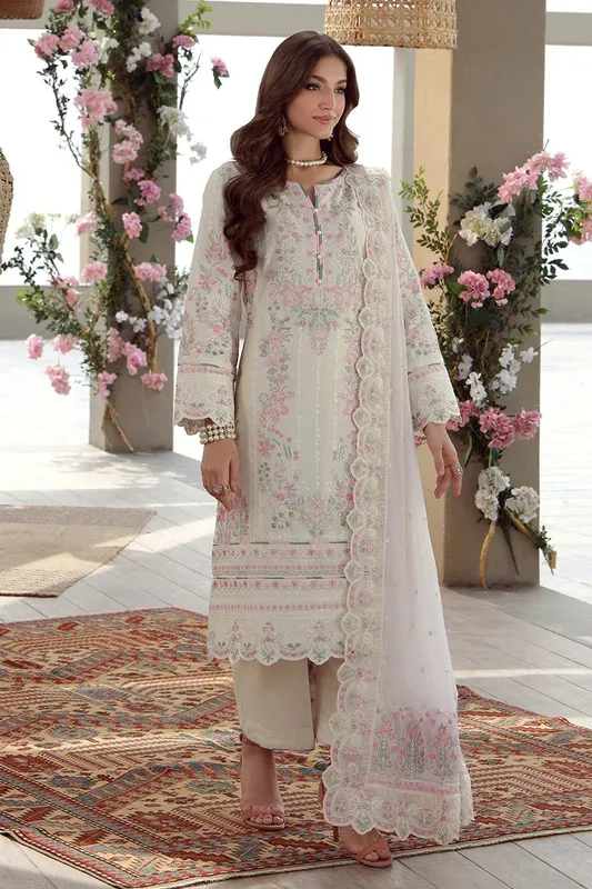 Gulaal Festive Pret Off White Chiffon – view 1 – Poshaq
