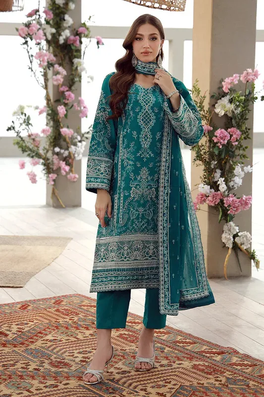 Gulaal Festive Pret Emerald Green Chiffon – view 1 – Poshaq