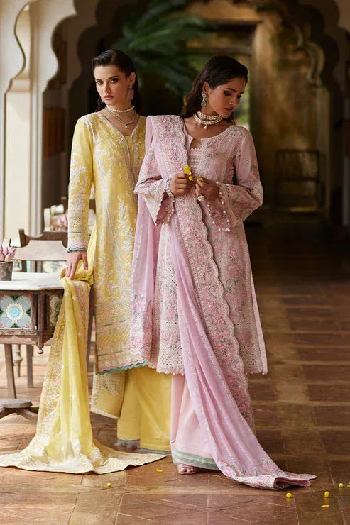 Gulaal Luxury Lawn 25 Yellow Organza – view 5 – Poshaq