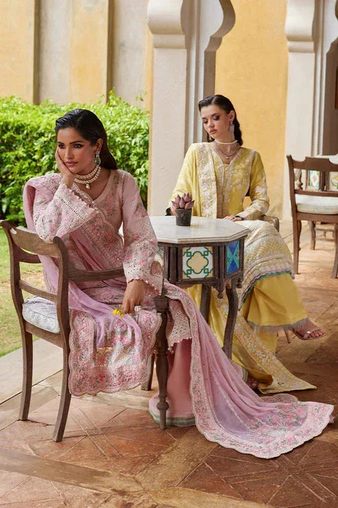 Gulaal Luxury Lawn 25 Yellow Organza – view 6 – Poshaq