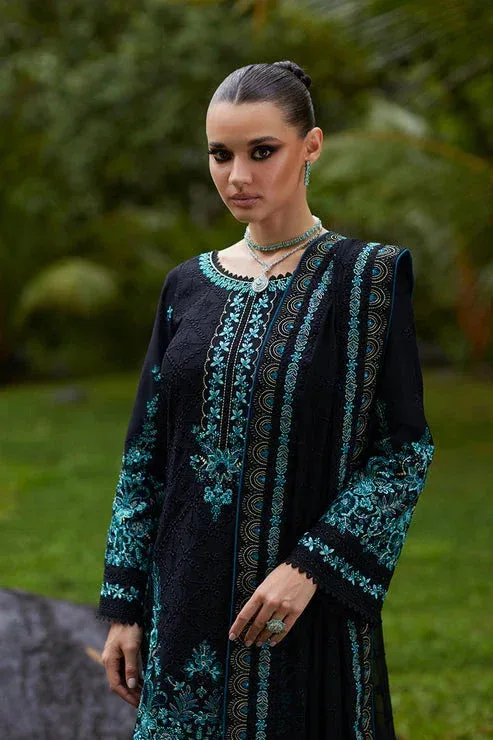 Gulaal Luxury Lawn 25 Black Organza – view 3 – Poshaq
