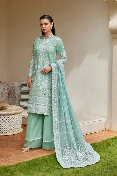 Gulaal Luxury Lawn 25 Aqua Organza – view 1 – Poshaq