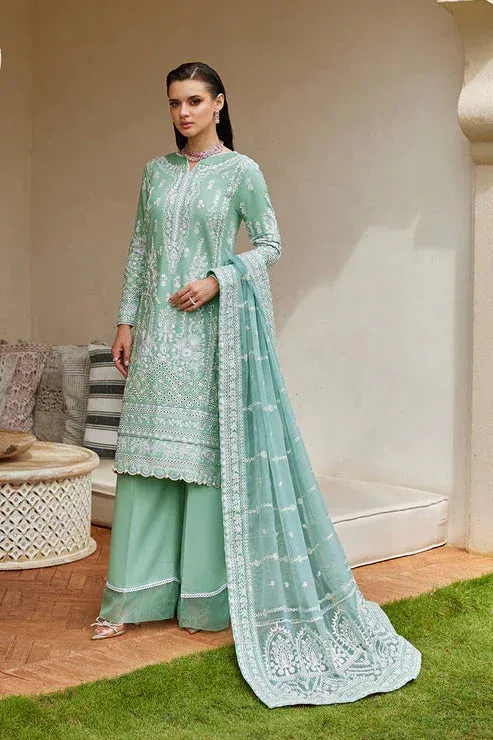 Gulaal Luxury Lawn 25 Aqua Organza – view 1 – Poshaq
