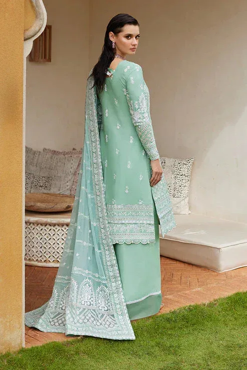 Gulaal Luxury Lawn 25 Aqua Organza – view 2 – Poshaq