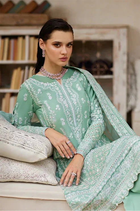 Gulaal Luxury Lawn 25 Aqua Organza – view 4 – Poshaq