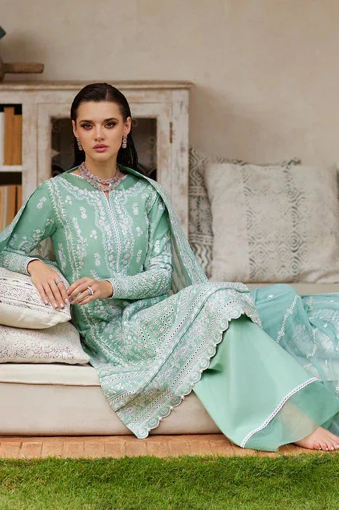 Gulaal Luxury Lawn 25 Aqua Organza – view 5 – Poshaq
