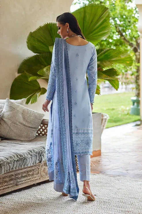 Gulaal Luxury Lawn 25 Blue Organza – view 2 – Poshaq