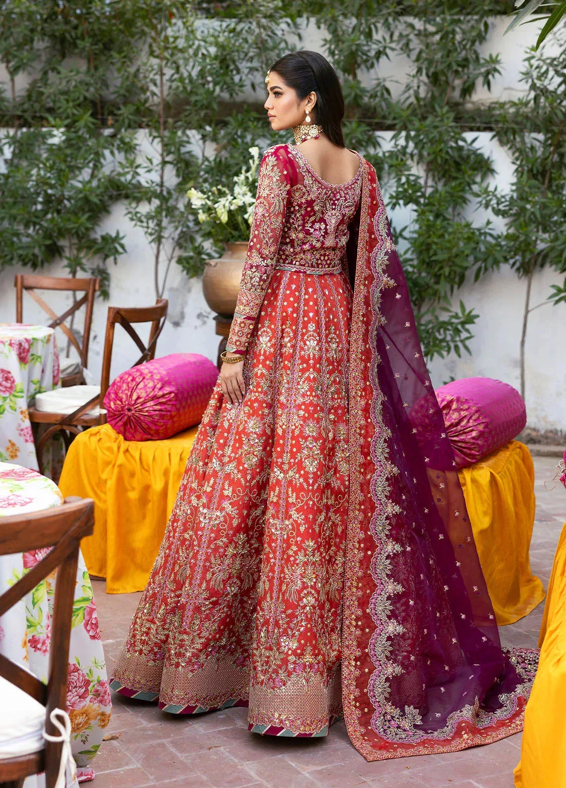 Gulaal Chaandni Wedding Formals Orange Organza – view 2 – Poshaq