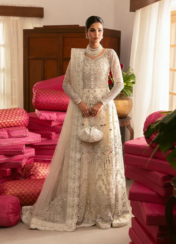 Gulaal Chaandni Wedding Formals Ivory Raw Silk – view 1 – Poshaq