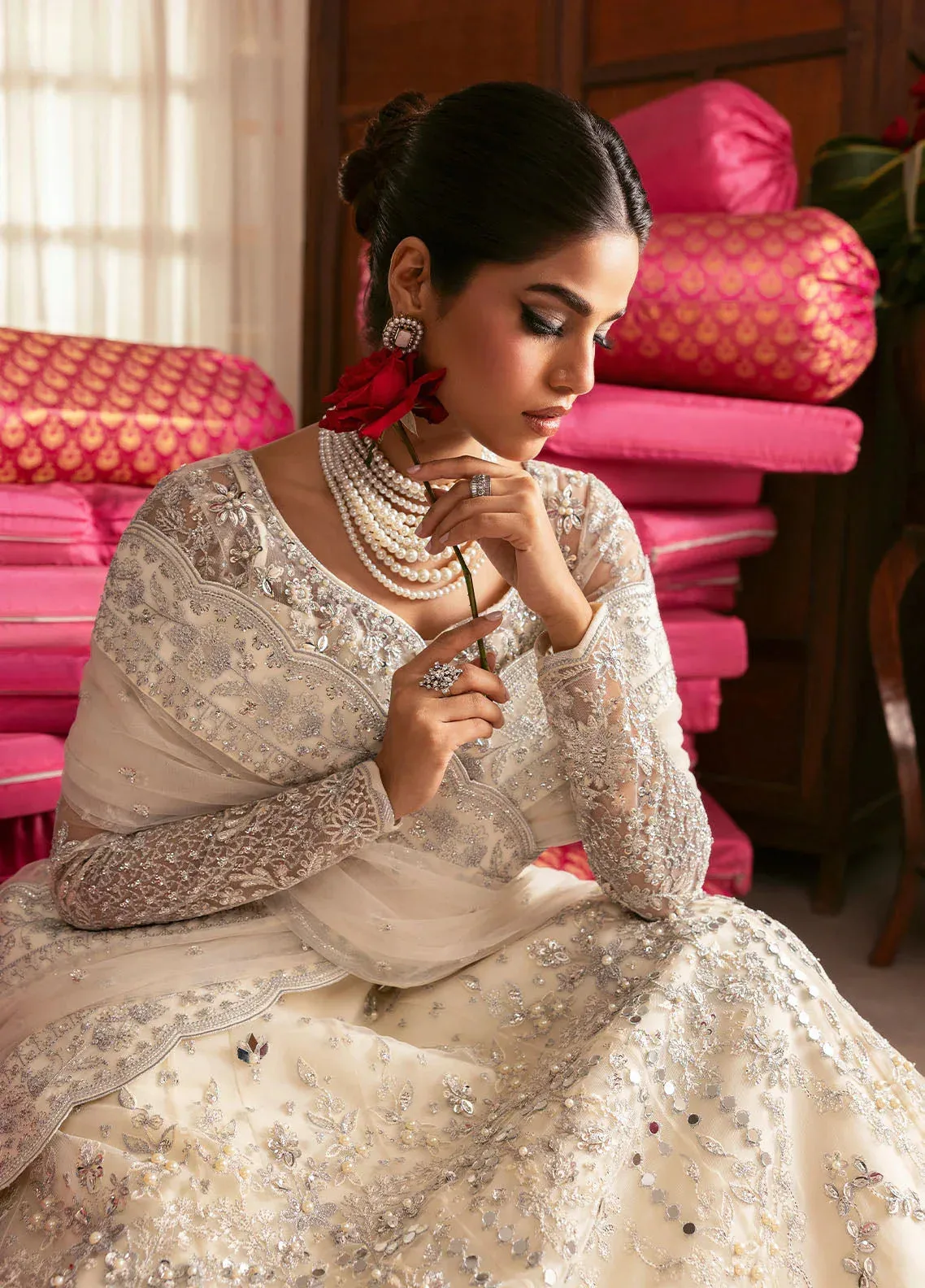 Gulaal Chaandni Wedding Formals Ivory Raw Silk – view 3 – Poshaq