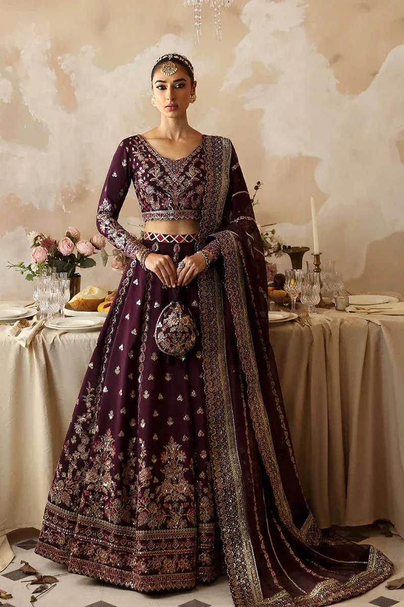 Gulaal Shehrnaaz Raw Silk Dark Purple Raw Silk – view 1 – Poshaq