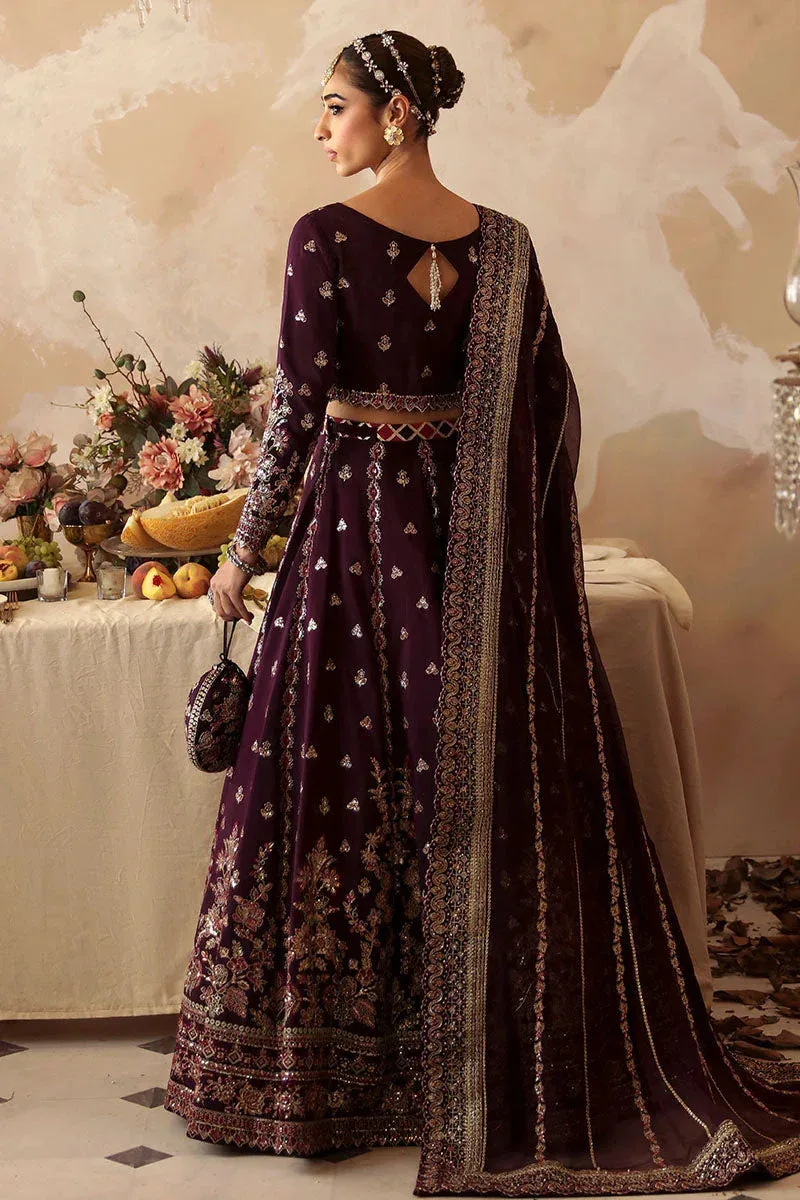Gulaal Shehrnaaz Raw Silk Dark Purple Raw Silk – view 2 – Poshaq