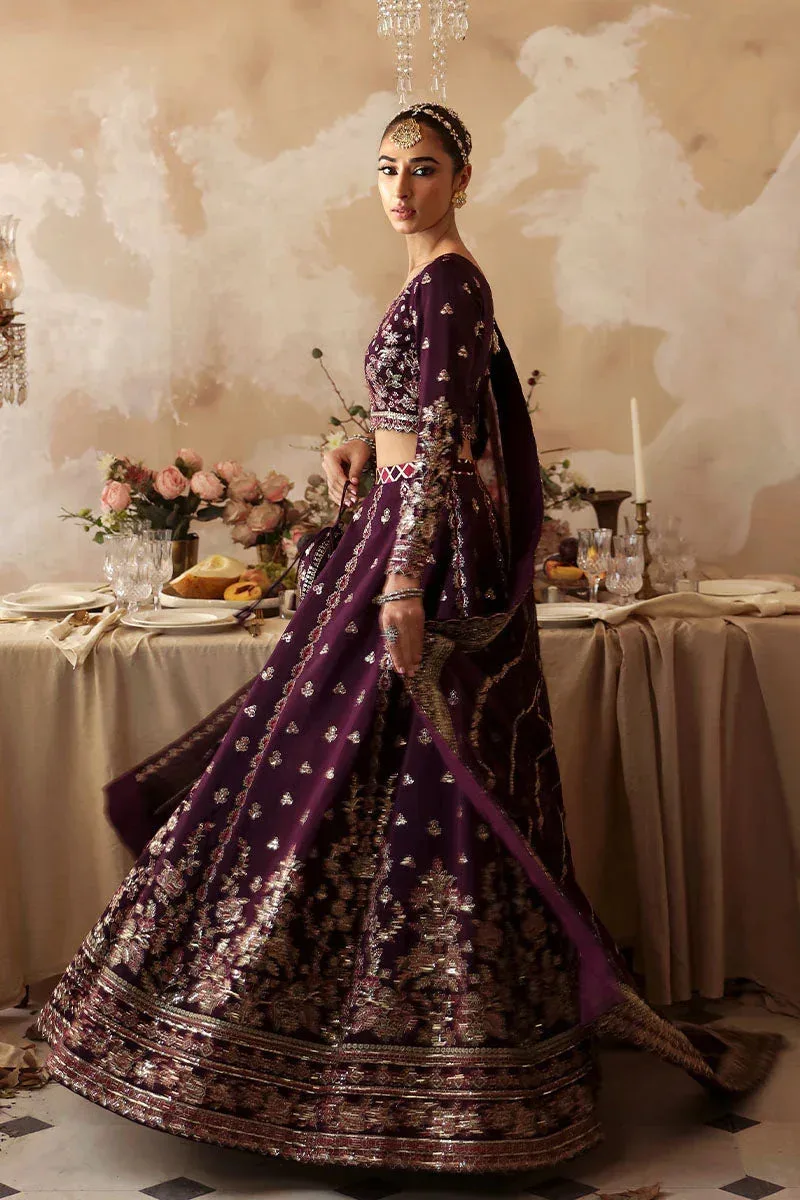 Gulaal Shehrnaaz Raw Silk Dark Purple Raw Silk – view 5 – Poshaq