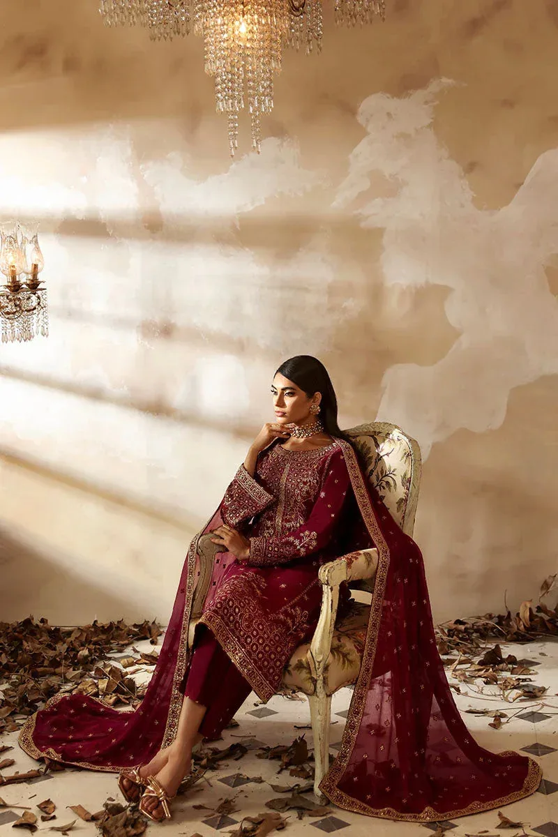 Gulaal Shehrnaaz Raw Silk Wine Berry Raw Silk – view 4 – Poshaq