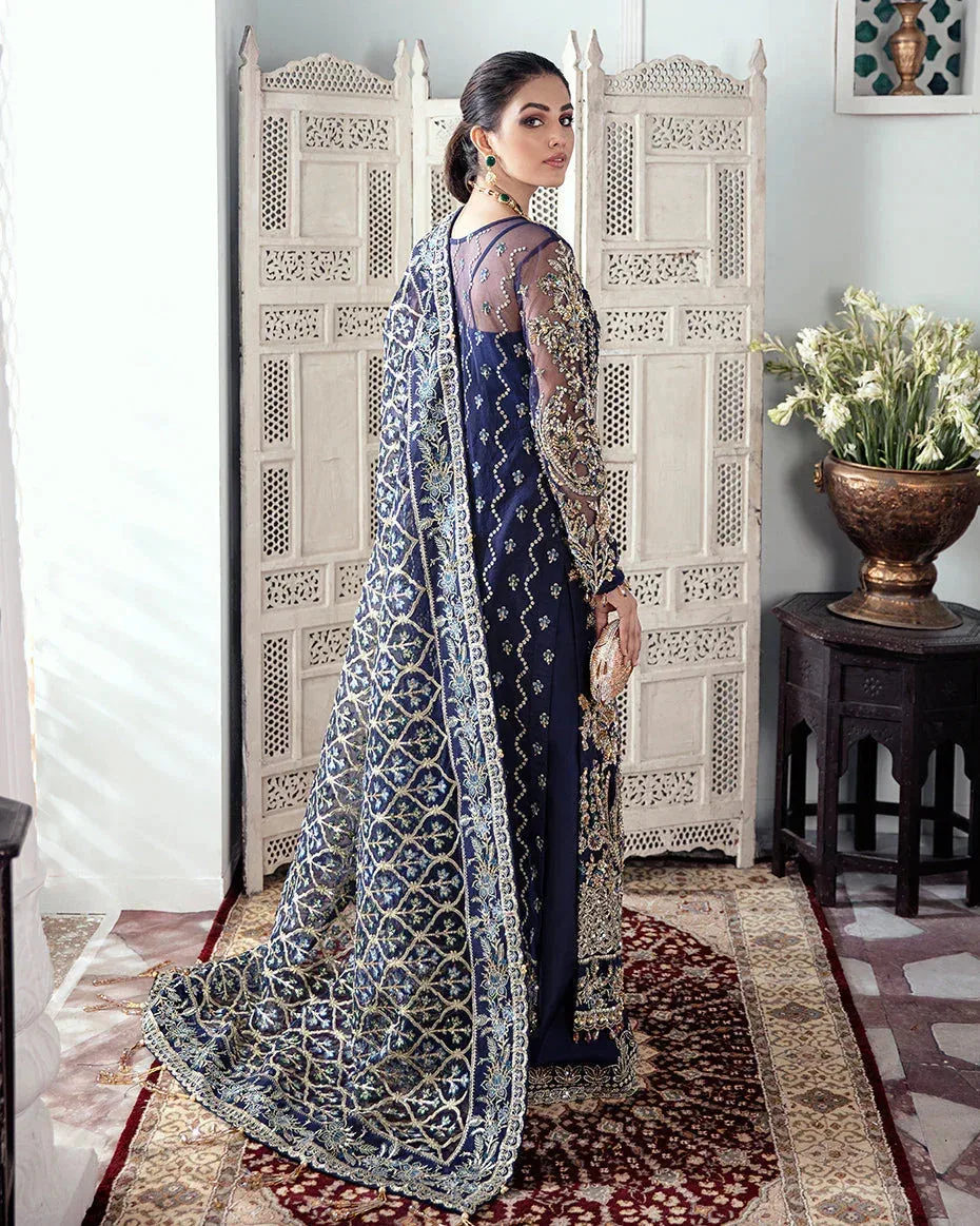 Gulaal Wedding Formals Blue Raw Silk – view 2 – Poshaq