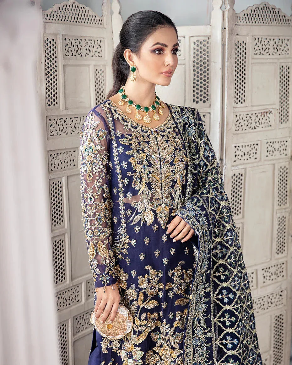 Gulaal Wedding Formals Blue Raw Silk – view 3 – Poshaq