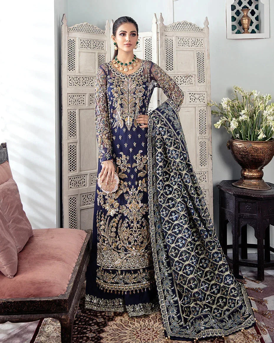 Gulaal Wedding Formals Blue Raw Silk – view 4 – Poshaq