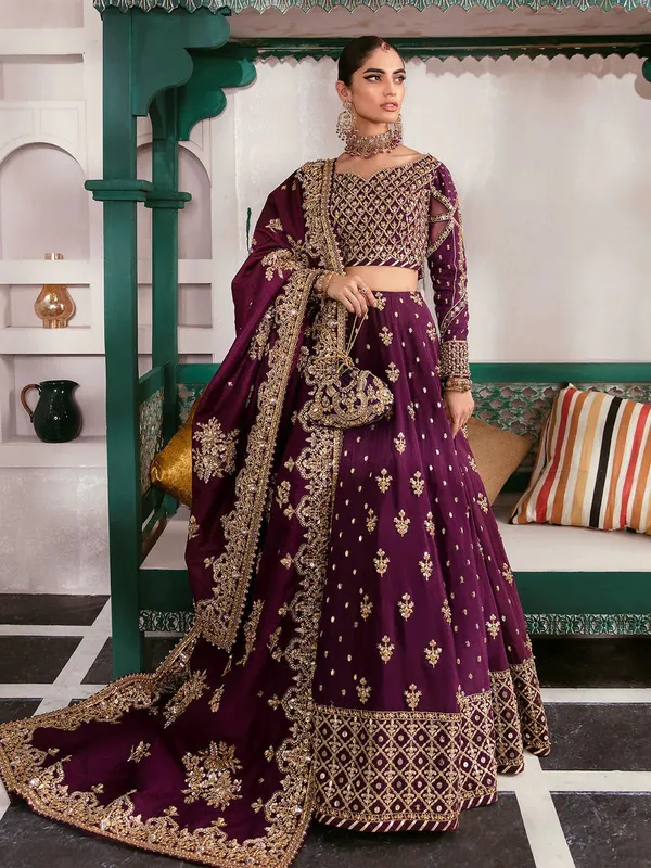 Gulaal Wedding Formals Purple – view 1 – Poshaq