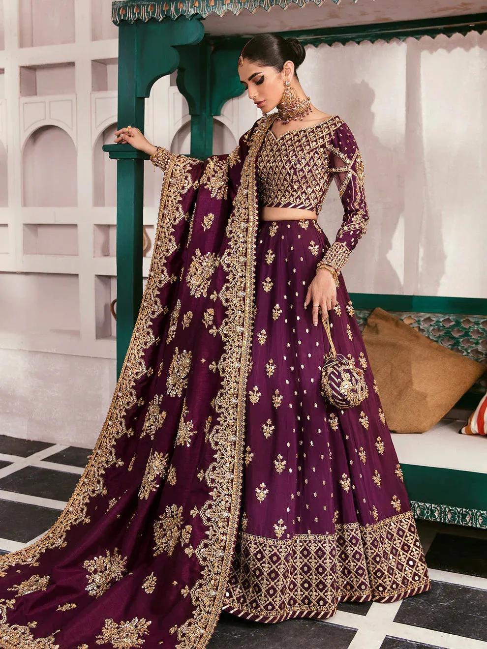 Gulaal Wedding Formals Purple – view 4 – Poshaq