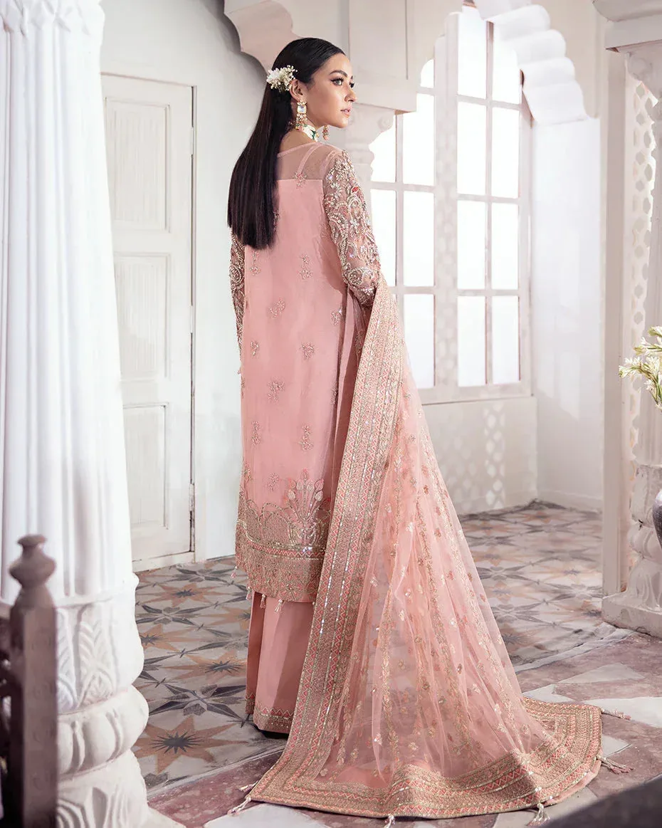 Gulaal Wedding Formals Peach Raw Silk – view 2 – Poshaq