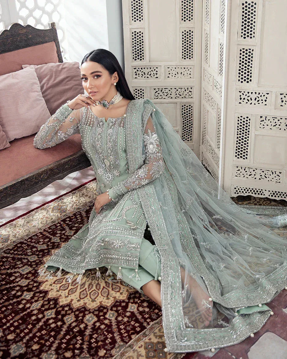 Gulaal Wedding Formals Green Raw Silk – view 4 – Poshaq