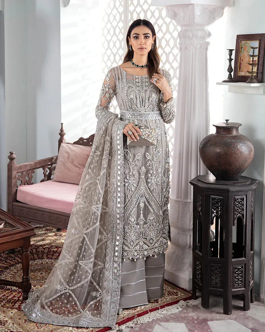 Gulaal Wedding Formals Grey Raw Silk – view 1 – Poshaq