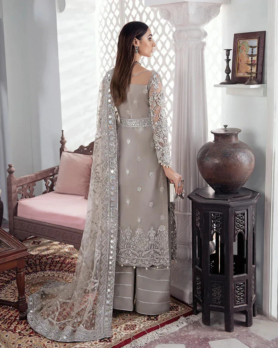 Gulaal Wedding Formals Grey Raw Silk – view 2 – Poshaq