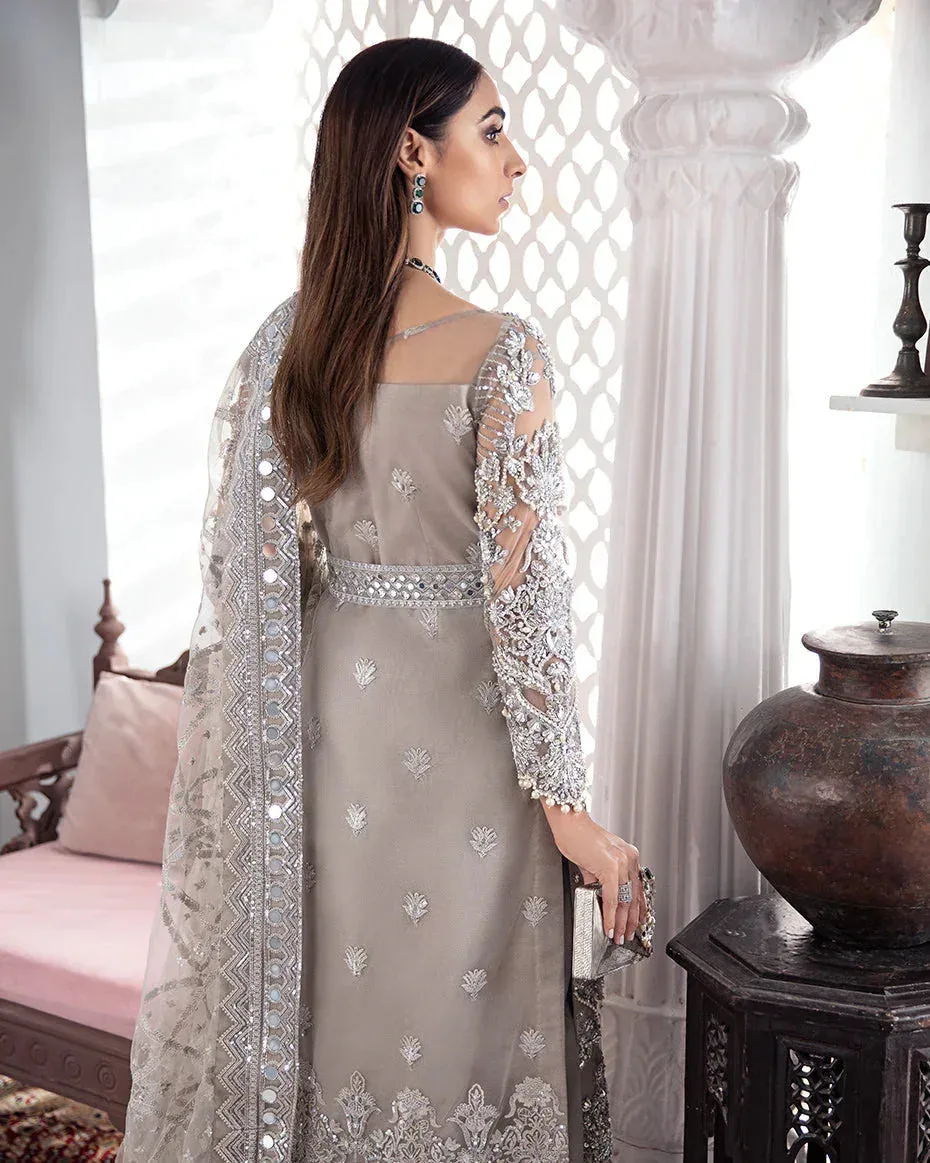 Gulaal Wedding Formals Grey Raw Silk – view 4 – Poshaq