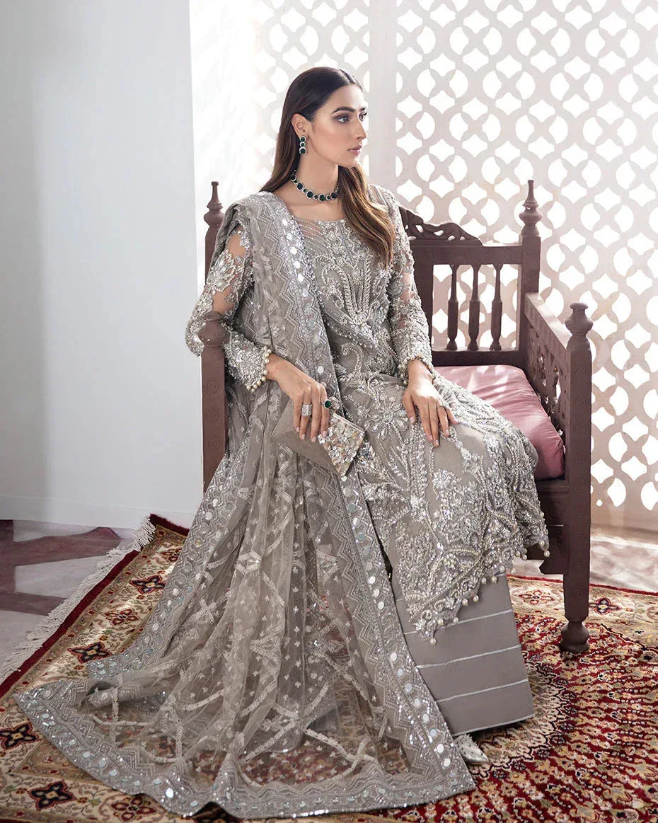Gulaal Wedding Formals Grey Raw Silk – view 5 – Poshaq