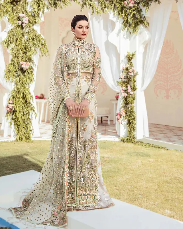 Gulaal Wedding Formals White Tissue – view 1 – Poshaq