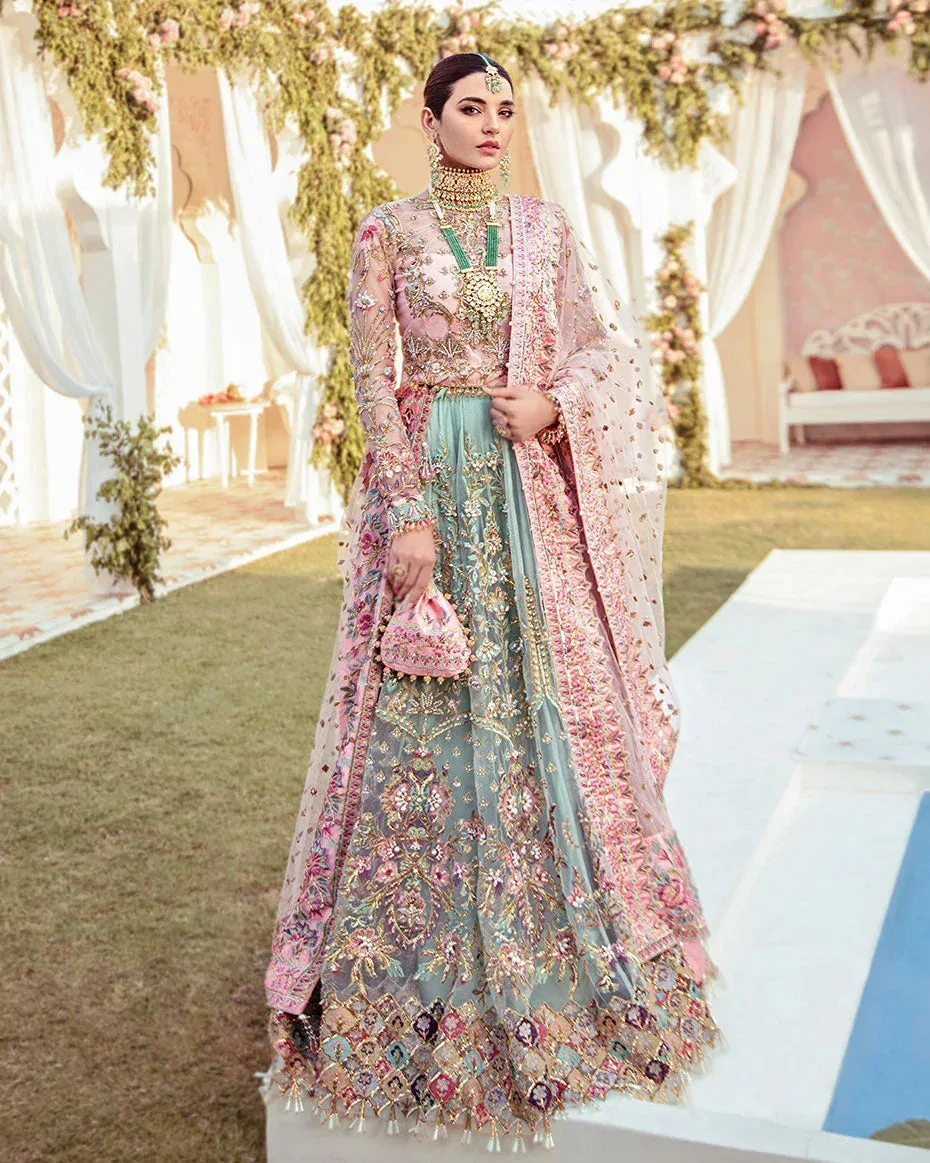 Gulaal Wedding Formals Sea Green Silk – view 1 – Poshaq