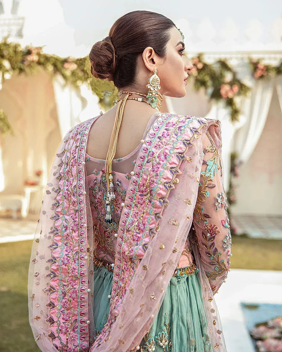 Gulaal Wedding Formals Sea Green Silk – view 2 – Poshaq