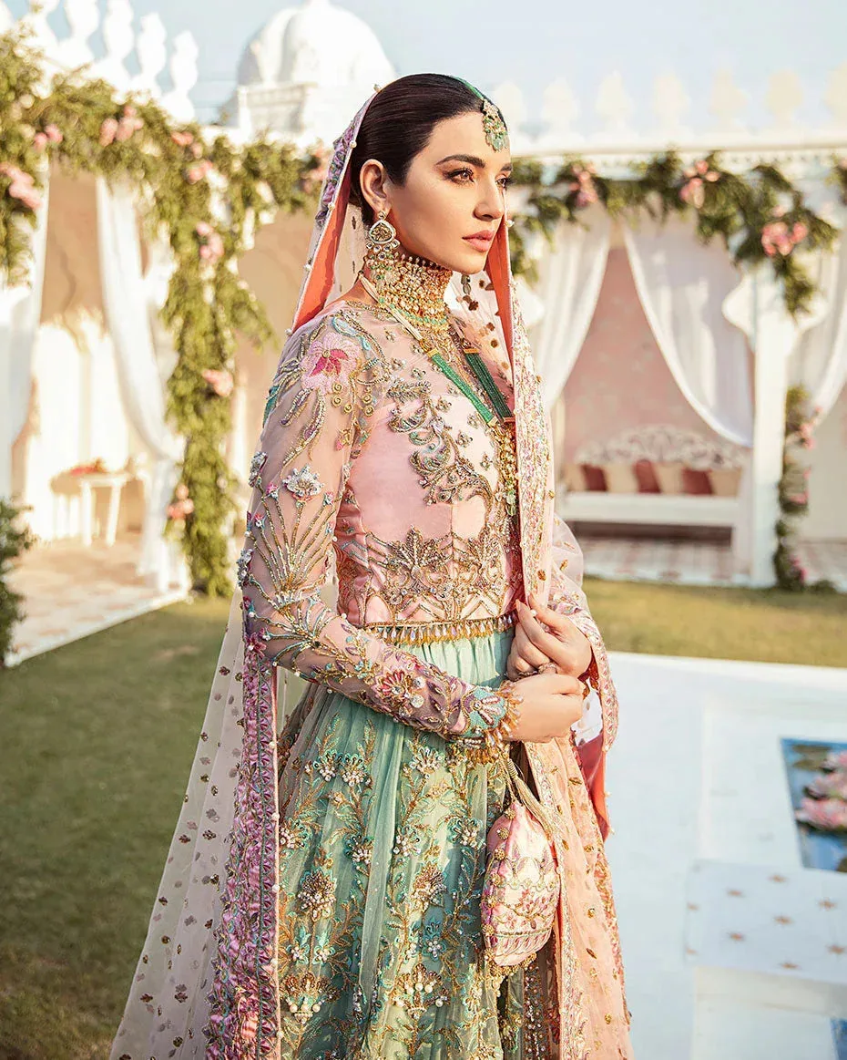 Gulaal Wedding Formals Sea Green Silk – view 3 – Poshaq