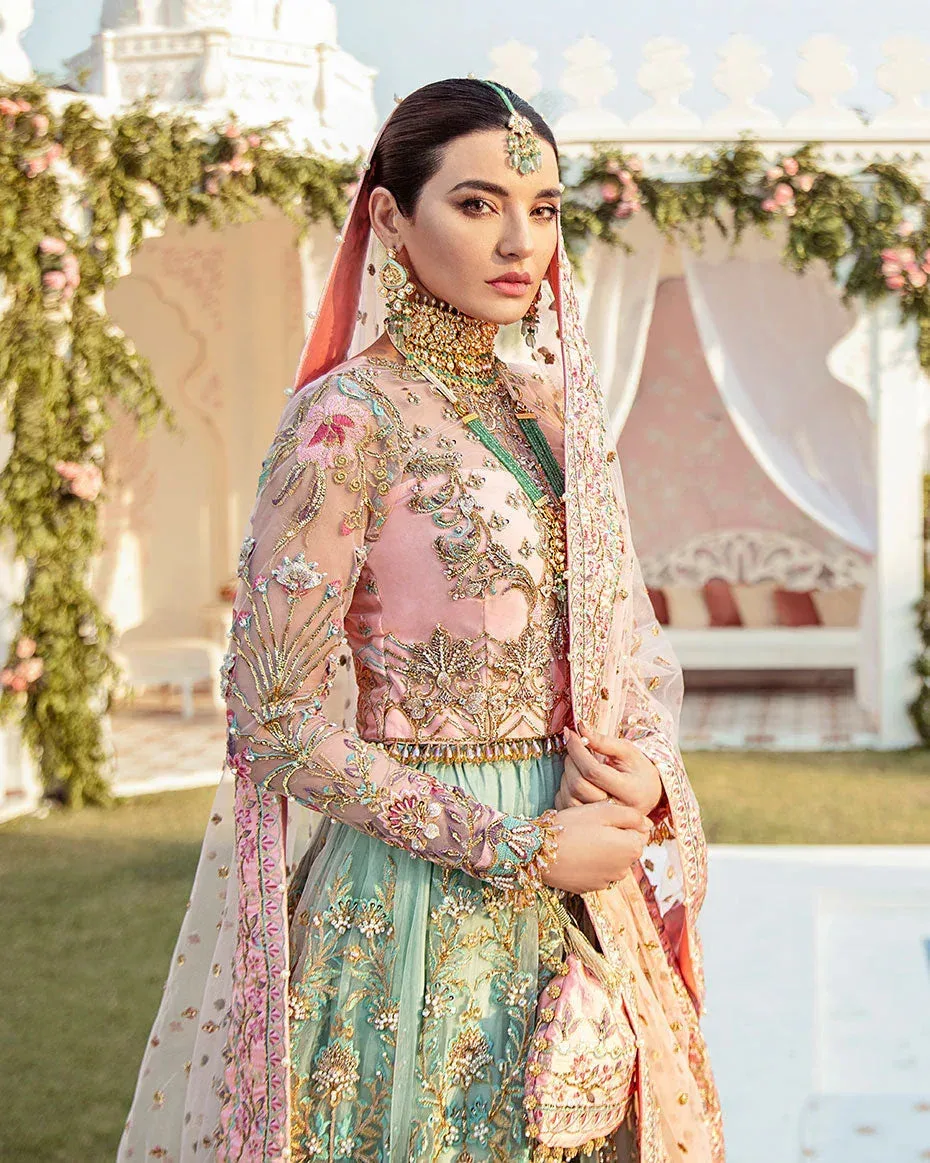 Gulaal Wedding Formals Sea Green Silk – view 4 – Poshaq