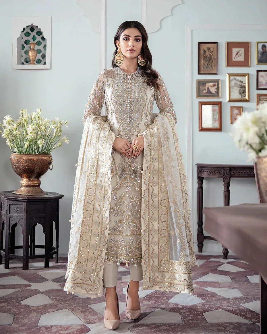 Gulaal Wedding Formals Off White Raw Silk – view 1 – Poshaq