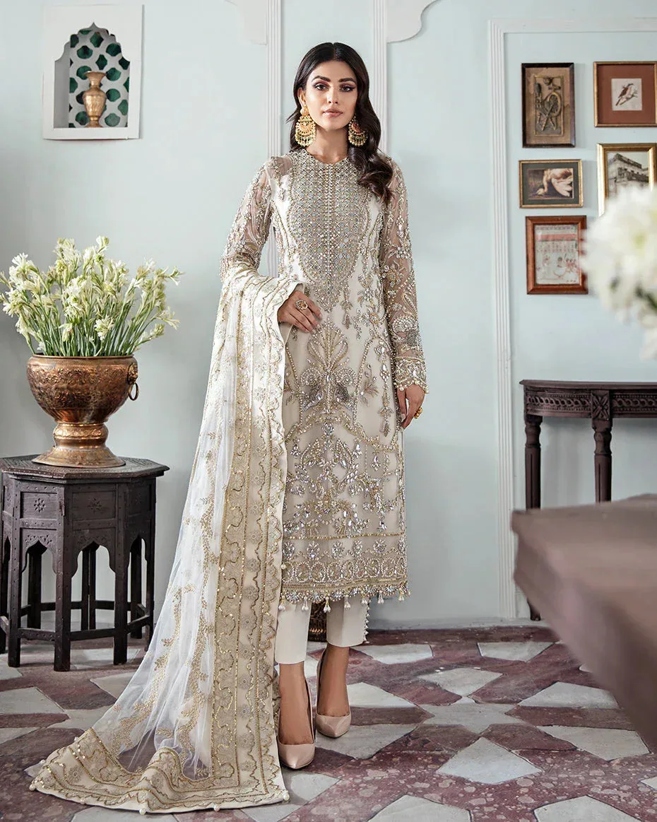 Gulaal Wedding Formals Off White Raw Silk – view 2 – Poshaq