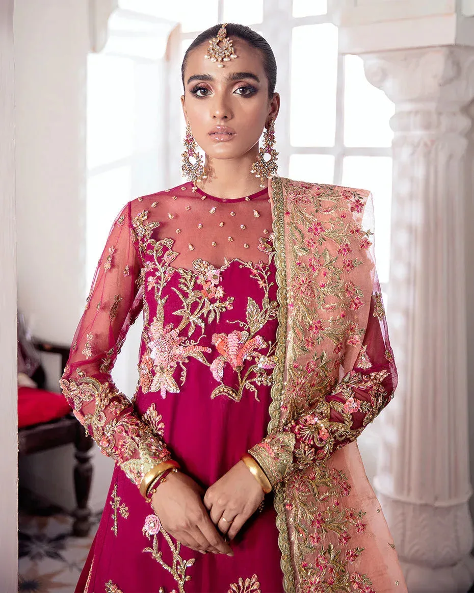 Gulaal Wedding Formals Magenta Raw Silk – view 3 – Poshaq