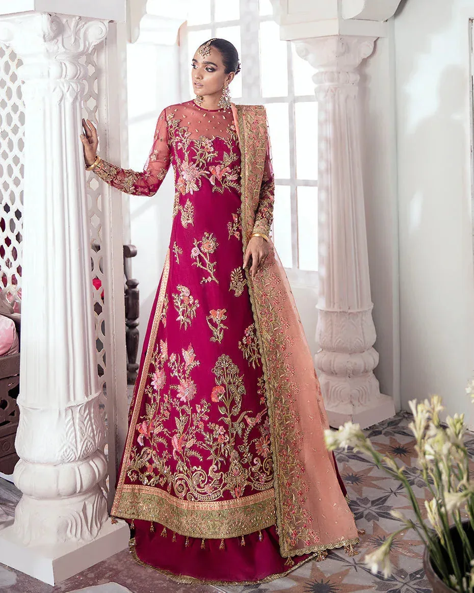 Gulaal Wedding Formals Magenta Raw Silk – view 4 – Poshaq
