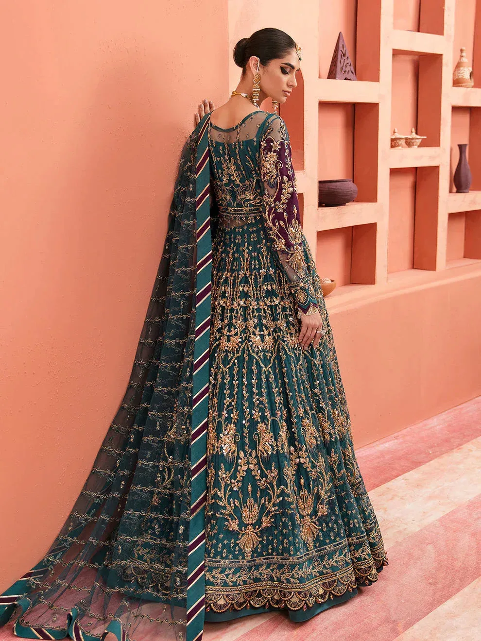 Gulaal Wedding Formals Purple Raw Silk – view 2 – Poshaq