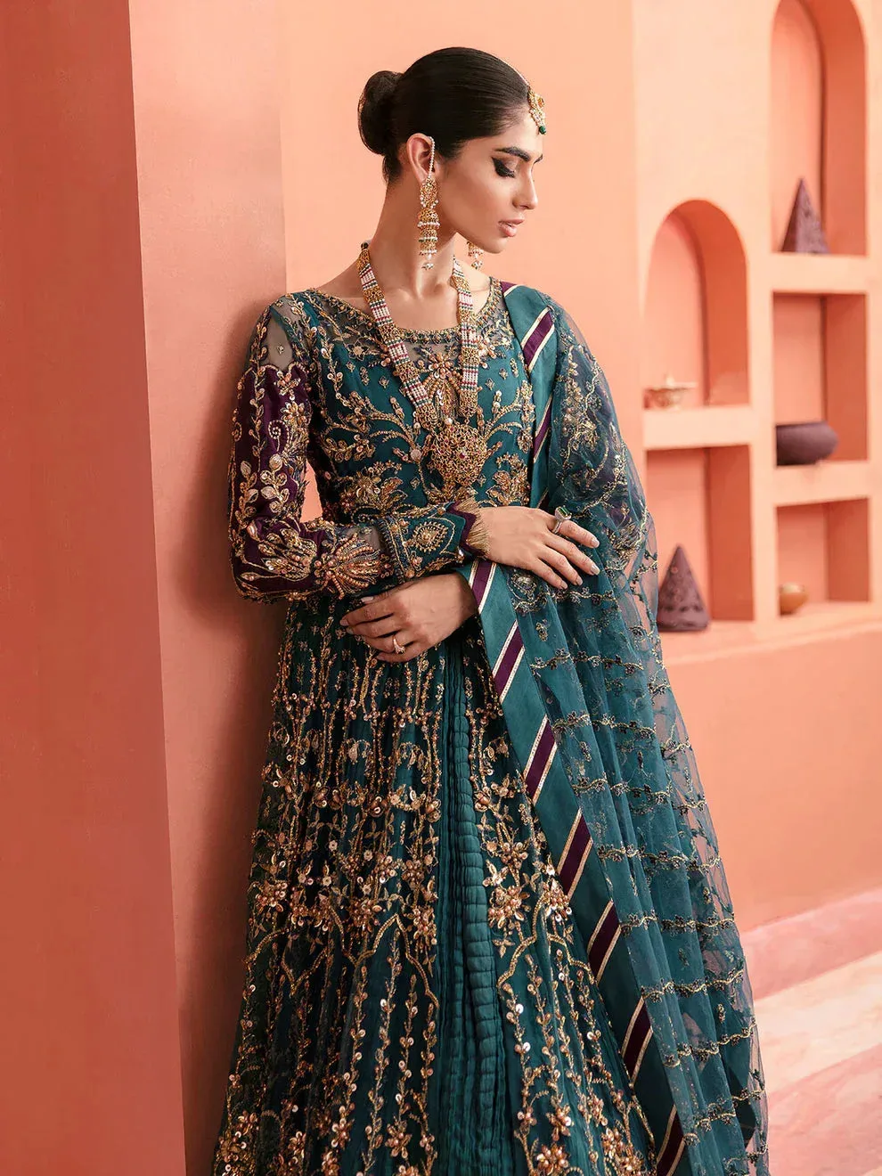 Gulaal Wedding Formals Purple Raw Silk – view 4 – Poshaq