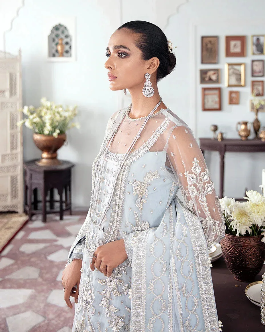 Gulaal Wedding Formals Blue Raw Silk – view 3 – Poshaq