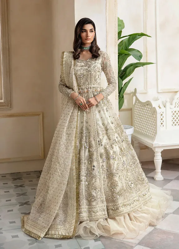 Gulaal Wedding Formals White Chiffon – view 1 – Poshaq