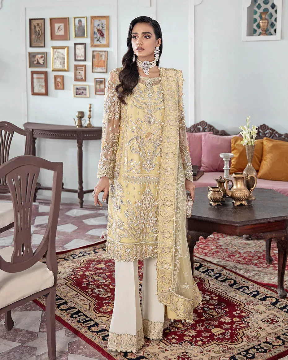Gulaal Wedding Formals Yellow Raw Silk – view 1 – Poshaq