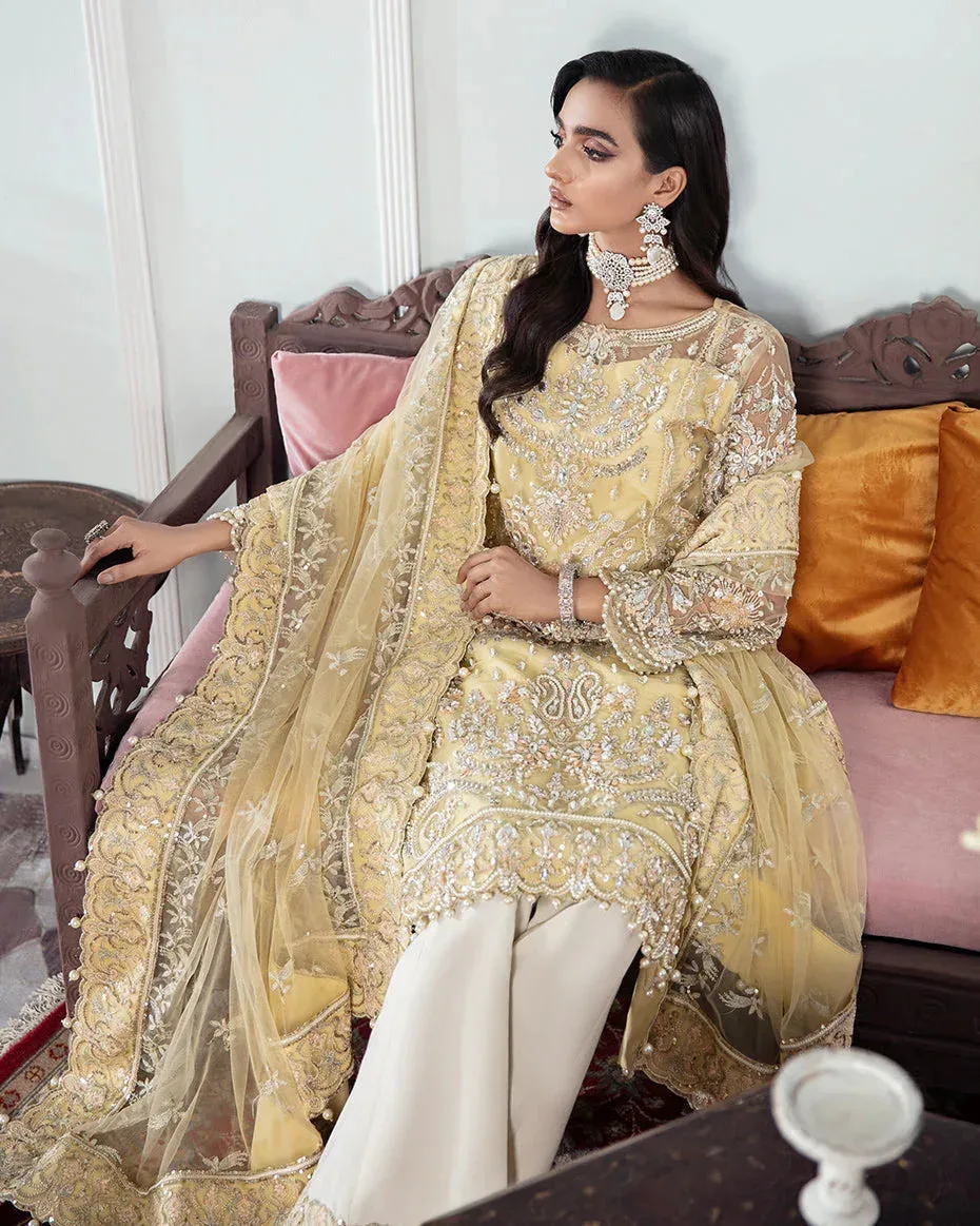 Gulaal Wedding Formals Yellow Raw Silk – view 3 – Poshaq